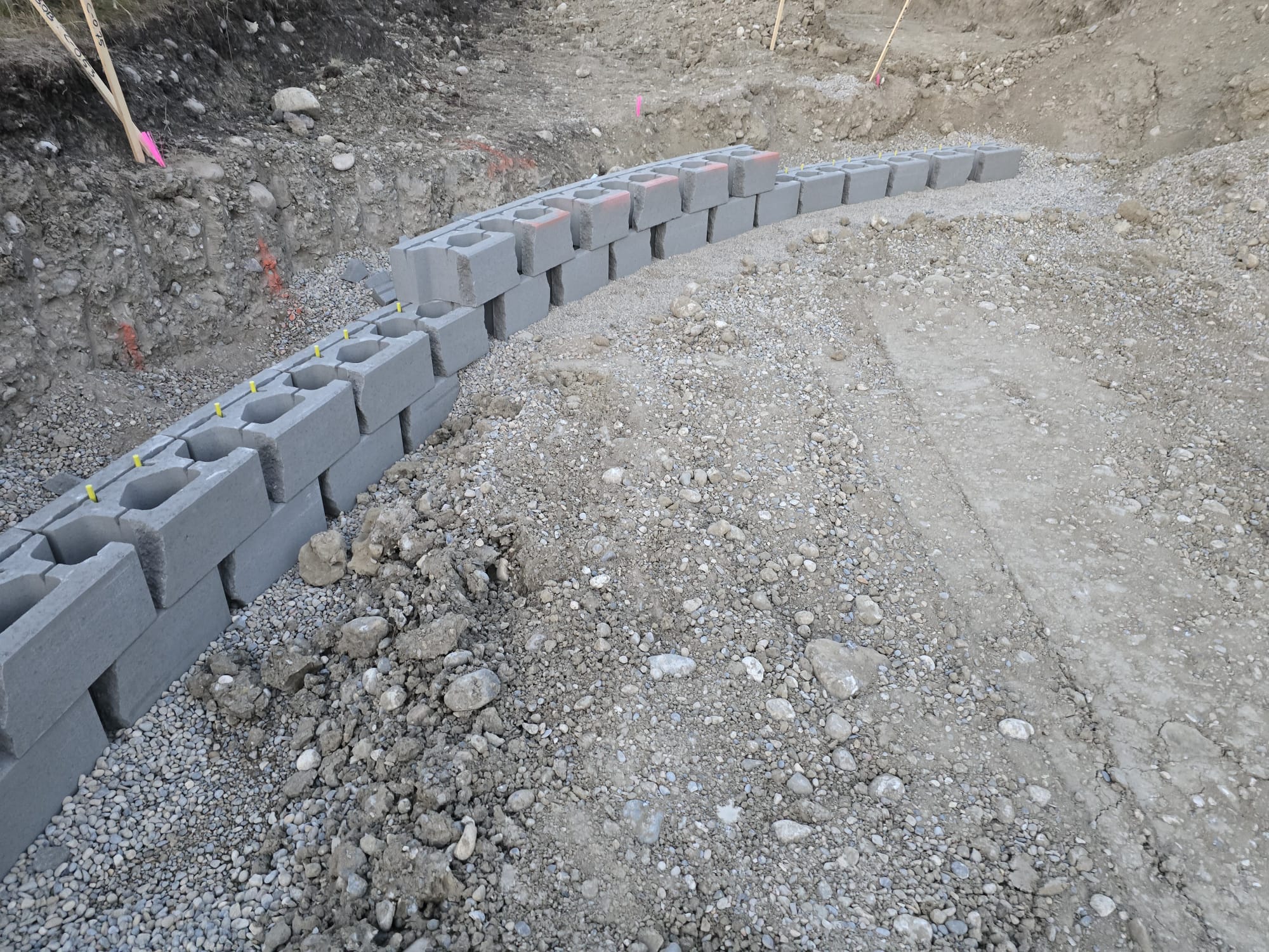 Lock-block retaining wall structural engineering project, Rocky Ridge Calgary